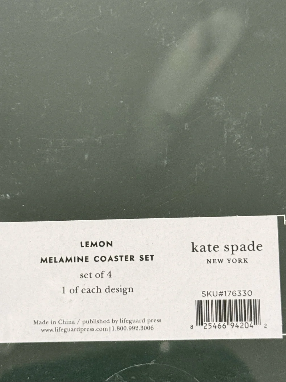Kate Spade New York Set of 4 Lemon Melamine Coaster NWT